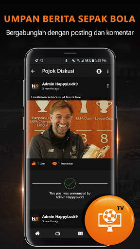 Aplikasi Hepilak9 Siaran Bola Live screenshot 4