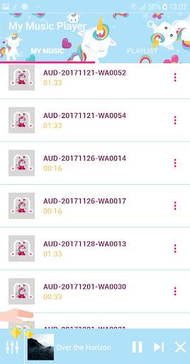 Unicorn Music Player : Unicorn Cute Player Theme screenshot 4