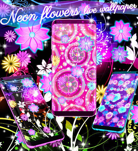 Neon flowers live wallpaper screenshot 2