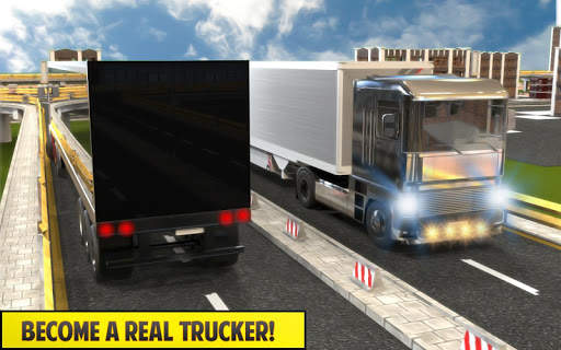 Silver Euro Truck Transporter Driving Sim 2019 screenshot 1