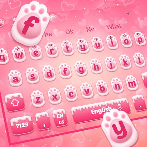 Cute Pink Kitty Keyboard Theme 10001001