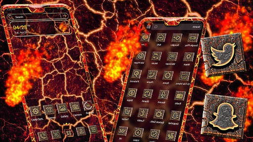 Lava Cracks Launcher Theme screenshot 1