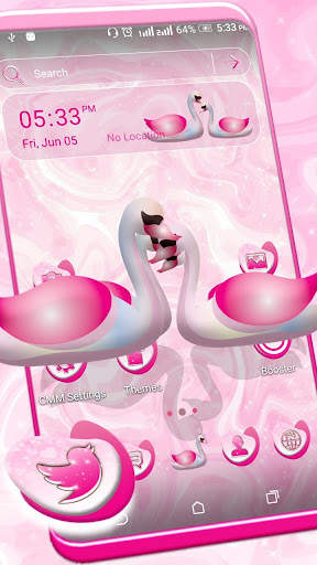 Swan Pink Love Launcher Theme screenshot 1