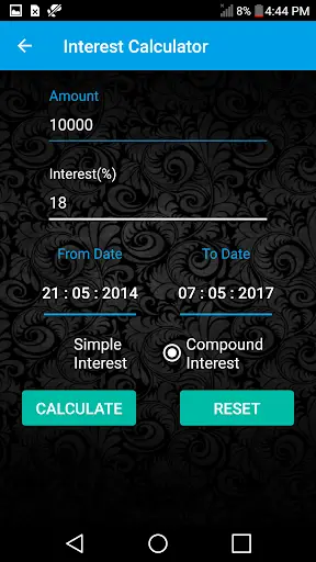 Interest & EMI Calculator स्क्रीनशॉट 4