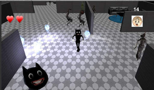Angry Cartoon Cat Night Light Head 3 Versus स्क्रीनशॉट 2