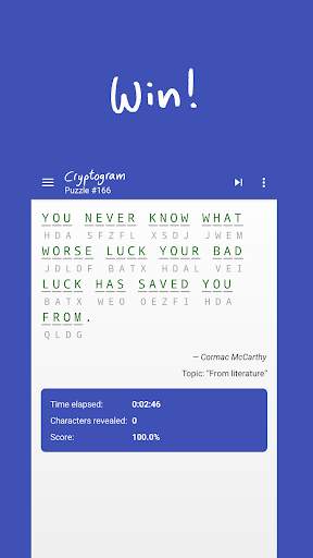 Cryptogram - puzzle quotes screenshot 8