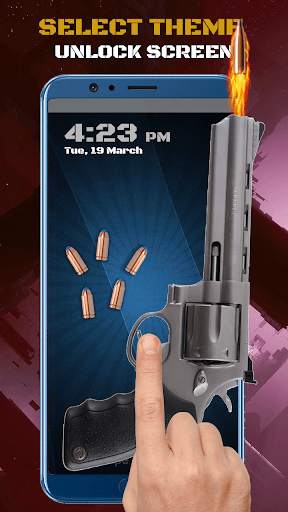 Pistol gunshot lock screen Simulator 5 تصوير الشاشة