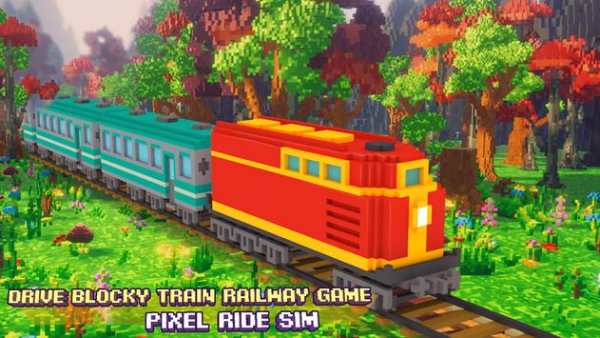 Drive Blocky Train Railway Game: Pixel Ride Sim screenshot 3