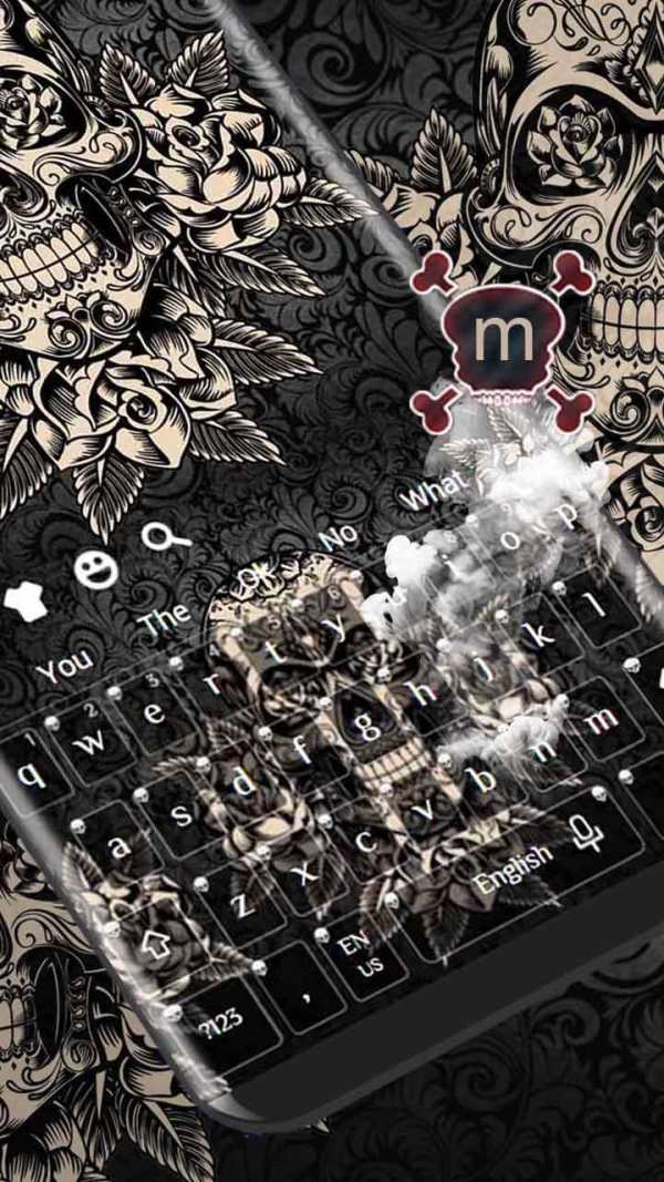 Black Rose Skull Keyboard screenshot 2