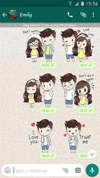 Cute Couple Packs For WhatsApp - WAStickerApp screenshot 1