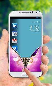 Purple Love Zipper Lock Screen screenshot 6