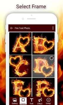 Fire Text Photo Frame screenshot 2