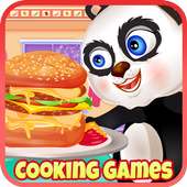 cooking hamburger shop logo