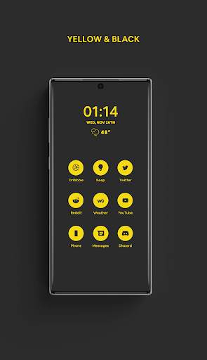 Black & Yellow - A Flatcon Icon Pack screenshot 1