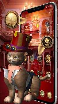 3D Steampunk Cute Cat Theme screenshot 2