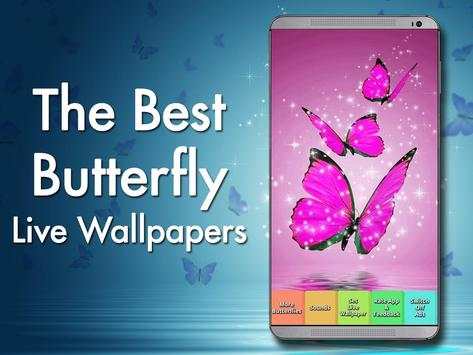Pink Butterfly Live Wallpaper 1 تصوير الشاشة