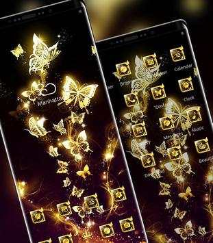 Golden shining butterfly in the dark theme screenshot 2