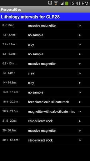 PersonalGeo geology logging screenshot 4