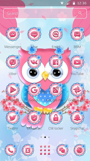 Cute Pink Owl Theme screenshot 2