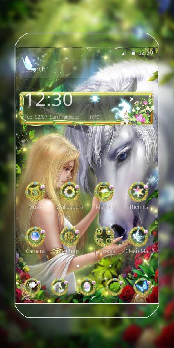 Floral Theme-Blonde & Unicorn screenshot 3