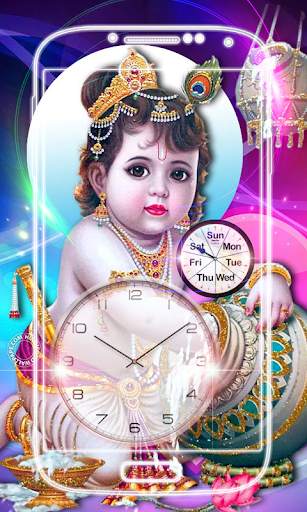 Krishna Clock Live Wallpaper screenshot 5