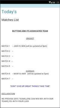 Safe11 Cricket , Kabaddi Teams & Contest Codes screenshot 10