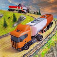 Classic Oil Tanker Transport Truck Driving logo
