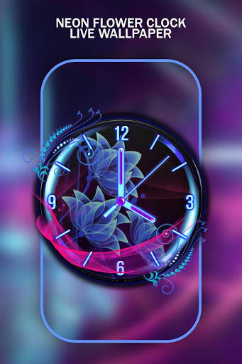 Neon Flower Clock Live Wallpaper screenshot 4
