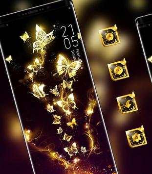 Golden shining butterfly in the dark theme screenshot 1