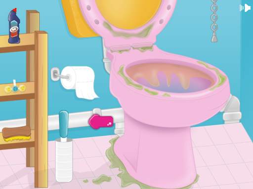 Girls bathroom cleaning games screenshot 3