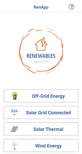Renewables application screenshot 1
