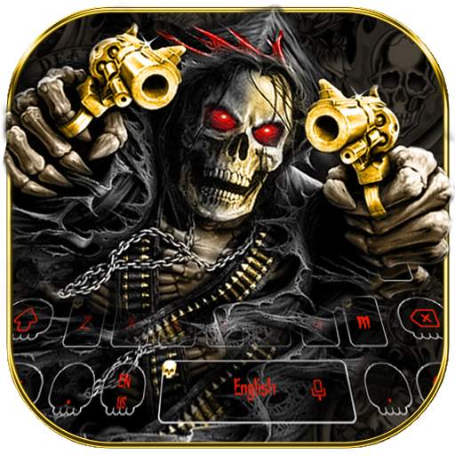 Horror Skull Gun Keyboard Theme 10002001