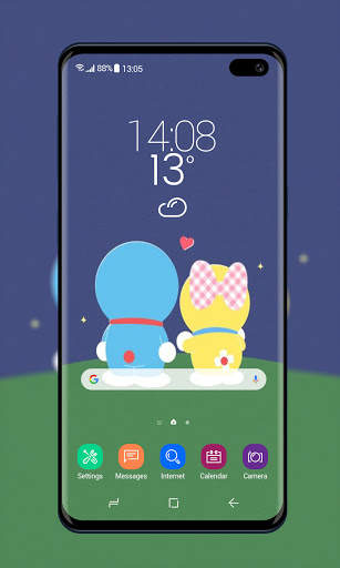 Kawaii Blue Cat Robot Wallpaper screenshot 3