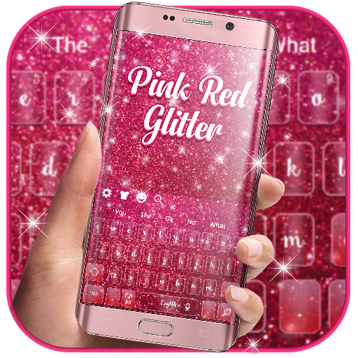 Beautiful Pink Red Glitter Keyboard Theme icon