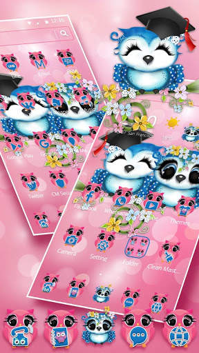 Pink Lovely Cute Owl Theme screenshot 2