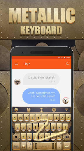 Metallic Emoji Keyboard Theme screenshot 4