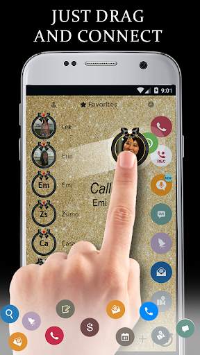 Glitter Gold Bow Phone Dialer Theme screenshot 3