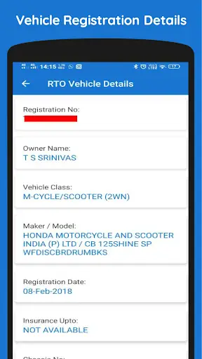 RTO Vehicle Details 2 تصوير الشاشة