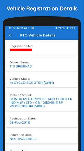 RTO Vehicle Details screenshot 2