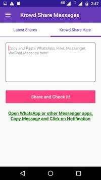 Krowd Share - WhatsApp, Messenger, WeChat, Hike .. screenshot 2