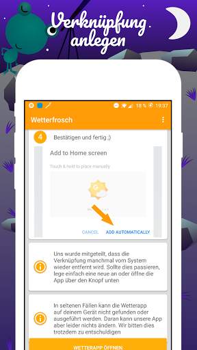 Wetter Frosch Verknüpfung screenshot 2