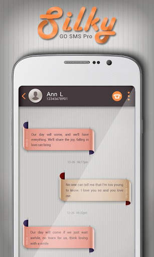 GO SMS PRO SILKY THEME 1 تصوير الشاشة
