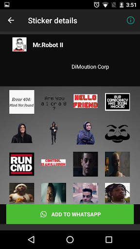 Mr Robot Sticker Whatsapp screenshot 3