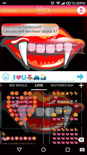 Vampire Emoji Keyboard Theme screenshot 4