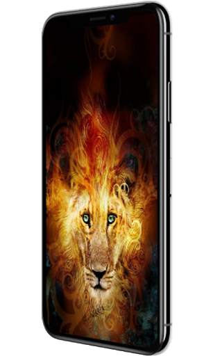 Roaring Fire Lion Lock Lock Screen, Lion wallpaper screenshot 2