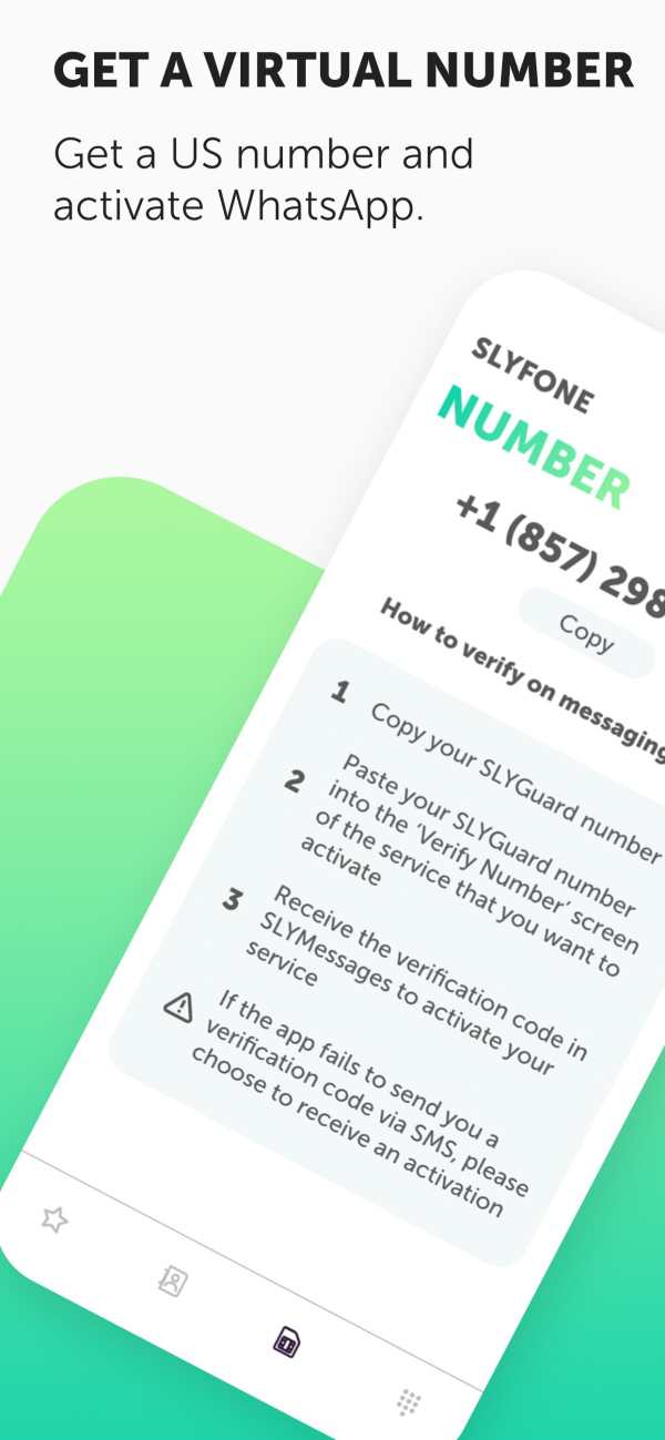 SLYFONE - Number for WhatsApp screenshot 1