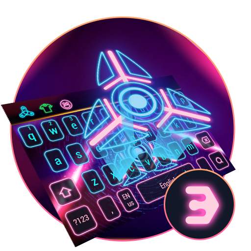 Neon Fidget spinner 3d holographic keyboard 10001001