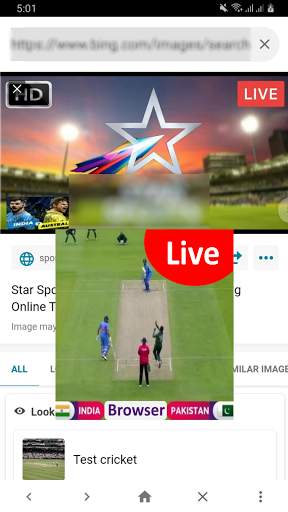 live cricket tv Browser: Cricket tv live unblock screenshot 1