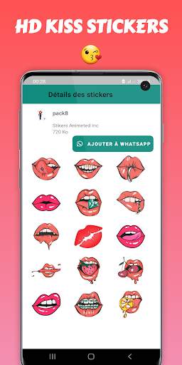 Animated Kiss Stickers for WhatsApp - WAStickerApp screenshot 4