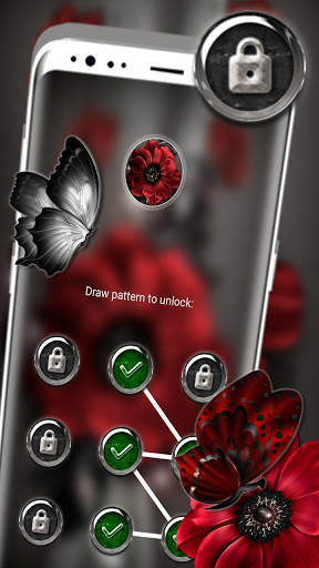 Dark Red Flower Launcher Theme screenshot 4